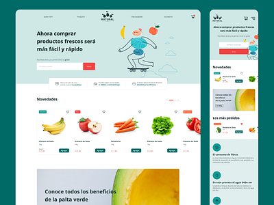 Web Natural Market - UI best branding colores colors designmovil diseñoapp diseñoweb graphic design illustration inspiración inspiration interface interfaz responsive ui uiux web webapp webdesign webresponsive