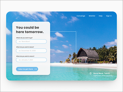 30 Day Challenge - Day 2 30daychallenge 30daysofdesign flight booking hero hero image hero section hotel booking island travel travel app ui ui challenge ui design webdesign website