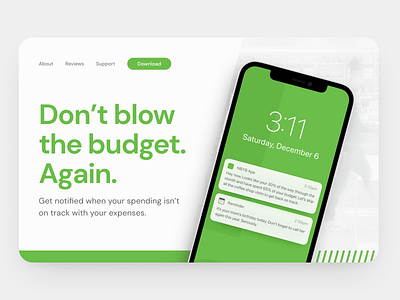 30 Day Challenge - Day 13 30 day challenge 30 days of design 30daychallenge 30daysofdesign budget finance finance app fintech green mobile mobile app mobile ui mobile ui design notifications ui ui design