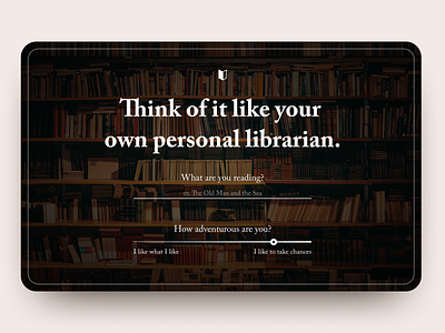 30 Day Challenge - Day 16 30 day challenge 30 days of design 30daychallenge 30daysofdesign book books hero hero image hero section library personalization reading reading app recommendation ui web design webdesign website