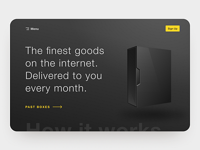 30 Day Challenge - Day 25 30 day challenge 30 days of design 30daychallenge 30daysofdesign black box boxes dark dark ui hero hero image hero section landing page subscription ui web design website yellow