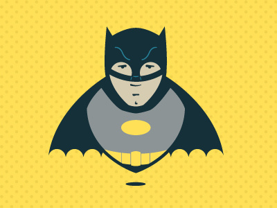 Batman 66 adam west batman character design illustration super hero