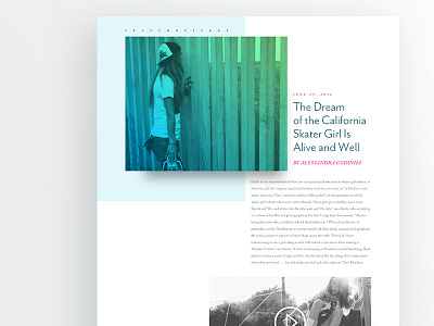 Article Post article article design blog blog design california skateboarding skater girl ui