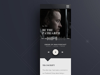 Podcast Player dark ui interface mobile player podcast