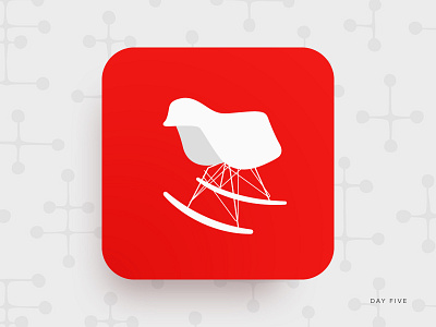 Daily UI - Day Five app daily 100 daily ui daily ui 005 eames eames chair icon red