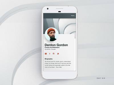 Daily UI - Day Six architecture daily 100 daily ui day 6 design mobile design profile profile mobile ui