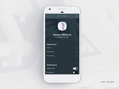 Daily UI - Day Seven account settings daily ui dark mode dark ui day 007 design mobile design settings ui