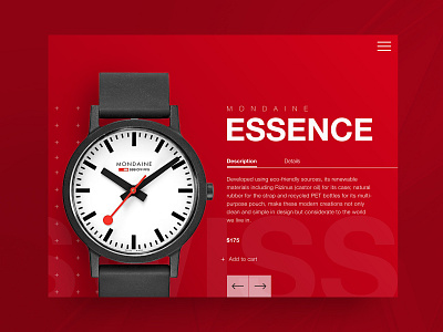 Daily UI - Day Twelve daily 100 daily ui day 12 product product page red store design swiss army swiss design ui watch web design