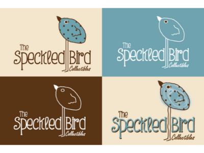 The Speckled Bird Collectibles illustration logo design the speckled bird
