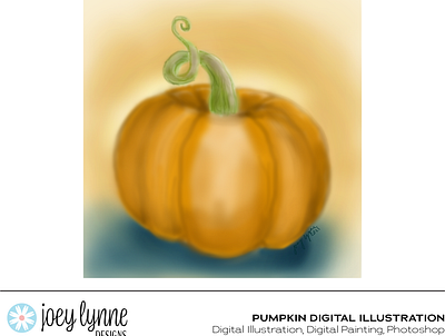Pumpkin Digital Watercolor Illustration digital illustration digital watercolor fall illustration illustration design orange photoshop pumpkin watercolor