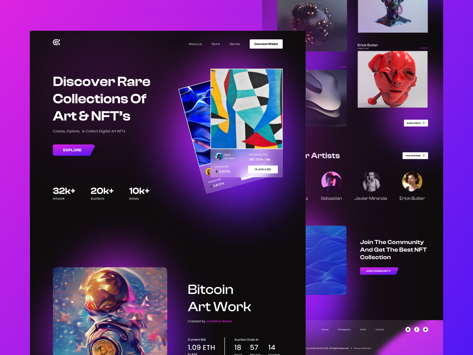 Nft Landing Page Website Design By Designflow Studio On Dribbble