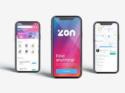 ZON Dilevery App Design 3d branding design graphic design illustration mobile motion graphics uiux ux