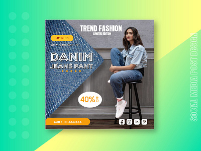 Denim Pant Fashion | Social Media Post Design designwithsujon