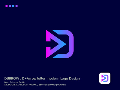 D+Arrow letter modern Logo Design
