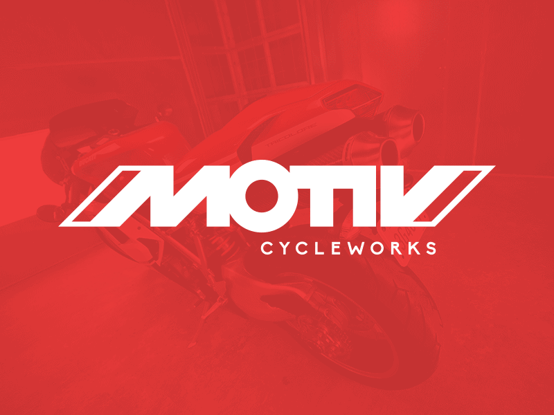 Motiv Cycleworks Logo branding clean design flat gif logo motiv motorcycle red