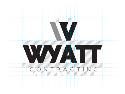 Wyatt Contracting Logo black design grid illustrator lines logo logo design process vector w wyatt