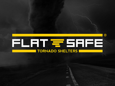 FlatSafe Logo black branding design flatsafe logo tornado shelter yellow