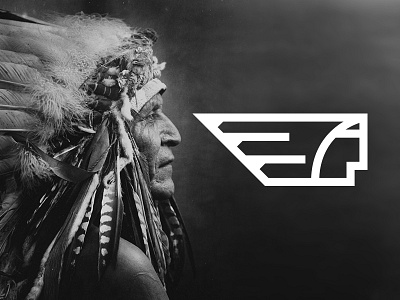 SIOUX Icon black black and white brand chief design headdress icon indian logo mark native american profile