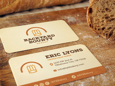 Backyard Bounty Business Cards backyard bounty bakery bakery behance branding business cards design logo stationary