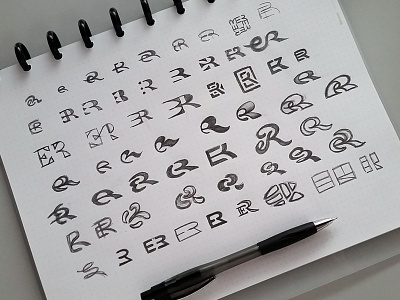 ER Letter Exploration concept design er hand drawn hand lettering logo pencil sketch typography