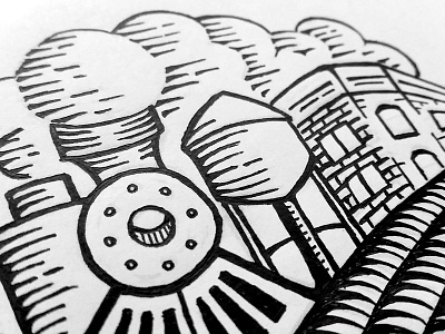 Ink! branding city concept design hand sketched icon illustration logo sketch woodcut