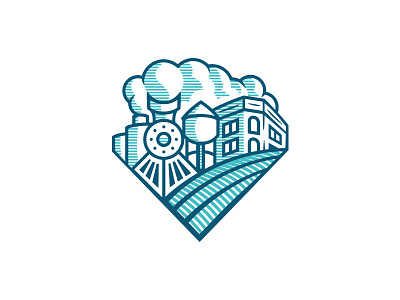 City Woodcut 2 Tone branding city concept design icon illustration logo woodcut