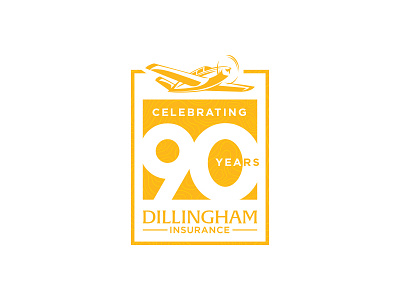 Dillingham 90th Logo 90 90th airplane anniversary branding design dillingham gold illustrator logo logo design vector