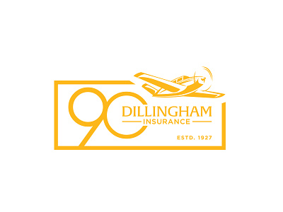 Dillingham 90th Alternate Option 90 90th airplane anniversary branding design dillingham gold illustrator logo logo design vector