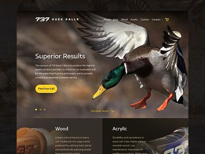 737 Duck Calls Ecommerce design duck duck calls ecommerce homepage ui ux web web design website