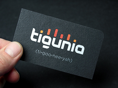 Tigunia Business Card black brand branding business card card design logo logo design mockup print tigunia type