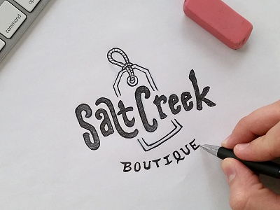 Salt Creek Boutique - Sketch brand branding design hand drawn hand lettering lettering logo logo design pencil salt creek sketch