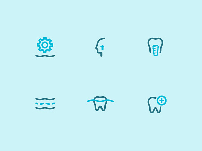 Periodontal Icons blue clean dental design flat health icon iconography icons illustration vector web