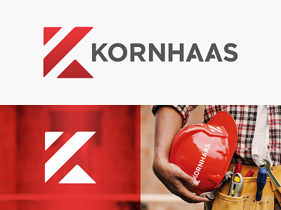 Kornhaas Logo brand branding construction design icon k kornhaas logo logo design logotype red typography