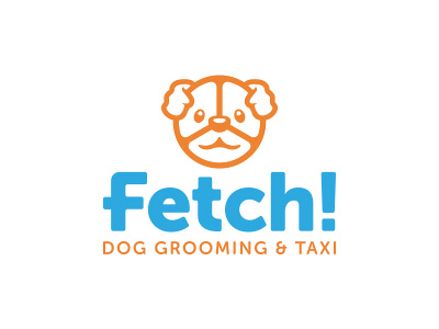 Fetch! Color Logo animal brand branding design dog fetch! flat logo logo design pet vector