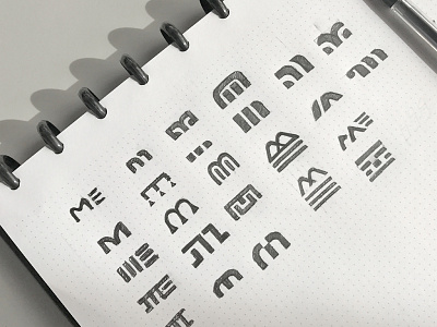 M Logo Sketches brand branding concept design flat icon logo logo design m mark pencil sketch