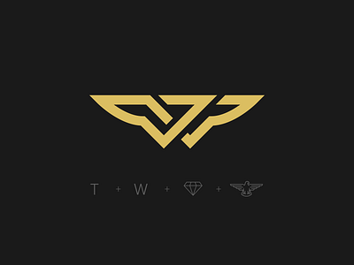 Thunder Wings Logo Mark brand branding fly gold icon identity logo logo design mark symbol thunder wings travel