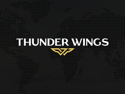 Thunder Wings Logo brand branding fly gold icon identity logo logo design mark symbol thunder wings travel
