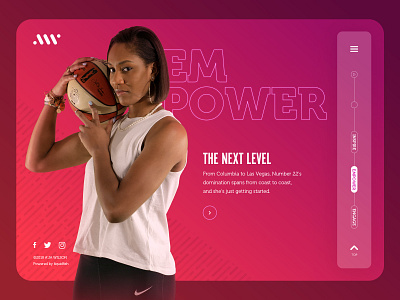 A'ja Wilson Website: Empower Landing aja wilson basketball desktop homepage photography ui ui design ux web web design website wnba