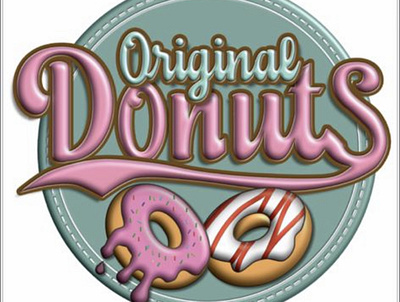 Original Donuts branding design icon illustration logo typography