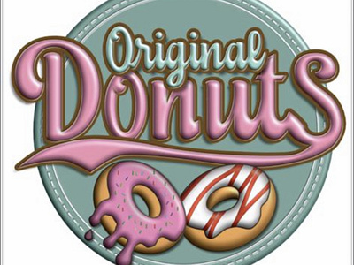 Original Donuts branding design icon illustration logo typography