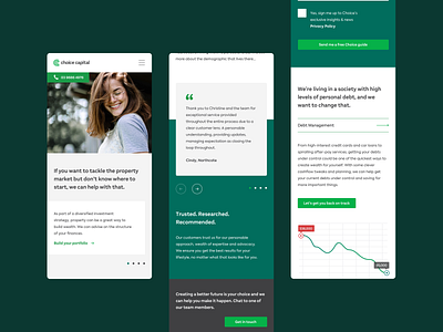 Choice Capital - Mobile Design australia australian design clean corporate digital design digital layout figma finance green infographic melbourne minimal mobile design product design responsive sketch ui user interface uxui website design