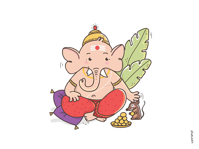 Ganesh ganesha god indian laddoo mouse