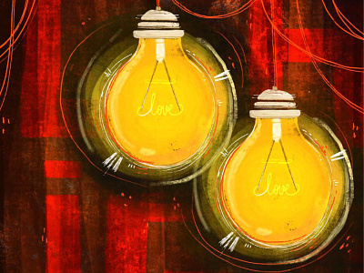 Enlighten me bulb current glow light love red yellow