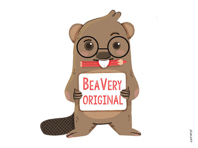 BeaVery Original! beaver canada original. pencil stickermule