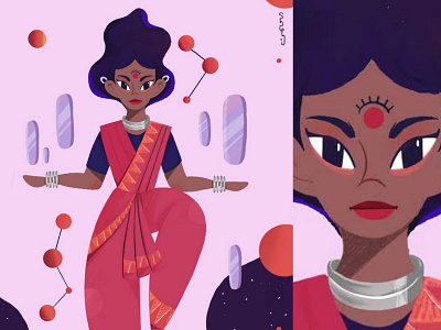 Samaya graphic art illustration indian soothsayer woman
