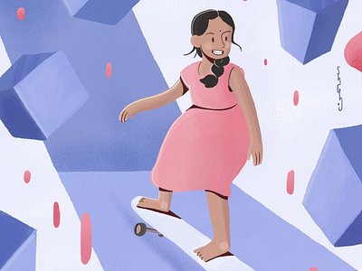 Kamali girl girl illustration graphicdesign skateboarding