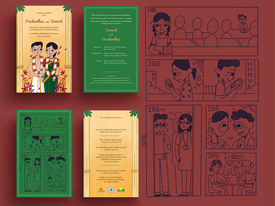 Wedding Invitation folkart illustration indian invite love sketch typography wedding