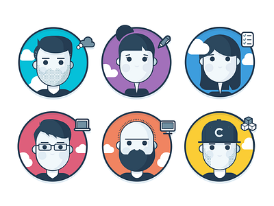 Dev shop avatars avatars beard character roles social team