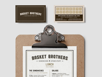 Basket Brothers loyalty card and menu