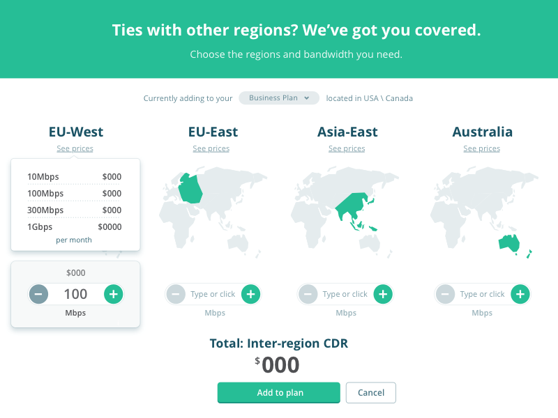 Pricing Interregion addons by Paul Hatch for Console Connect by PCCW